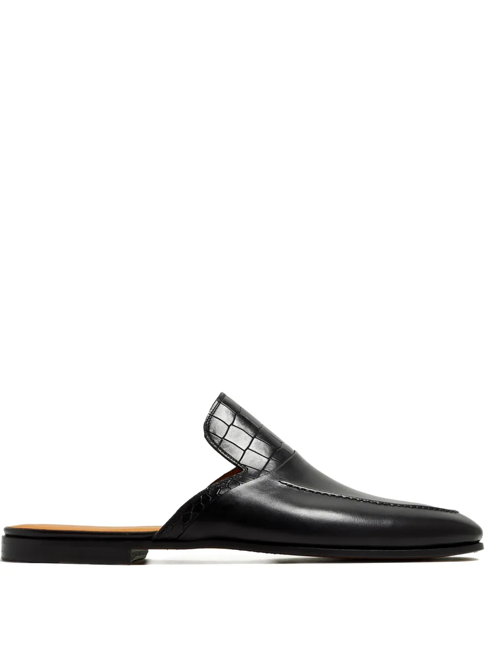 Magnanni croc-embossed leather mules Black