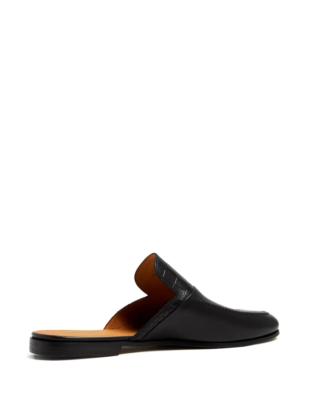 Magnanni Leren muiltjes met krokodillen-reliëf Zwart