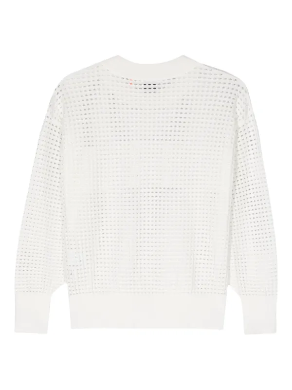BOSS Pull En Maille à Logo Perforé Blanc FARFETCH FR