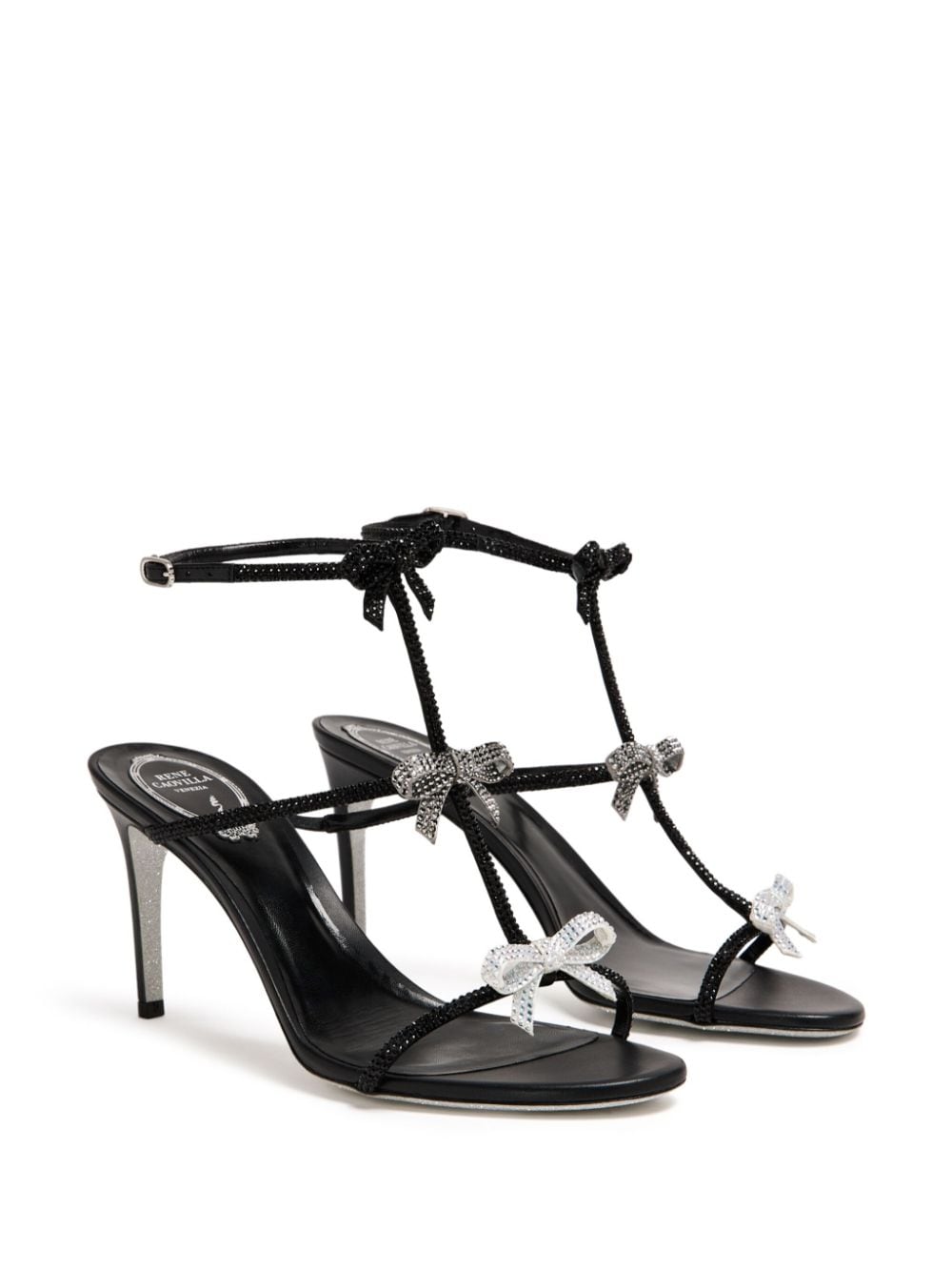 Shop René Caovilla Catherina Embellished Sandals In 黑色