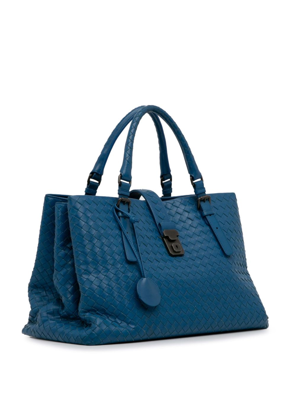 Bottega Veneta Pre-Owned 2012-2023 Pre-Owned Bottega Veneta Medium Intrecciato Roma Tote Bag - Blauw