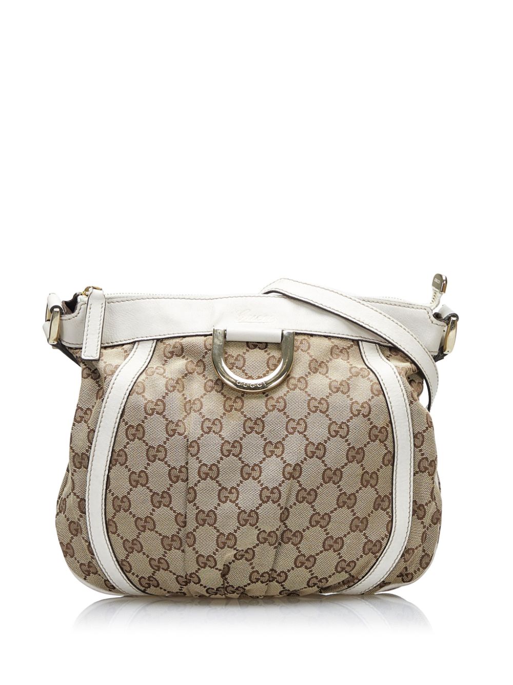 Pre-owned Gucci 2000-2015   Abbey Gg Canvas Crossbody Bag In 褐色