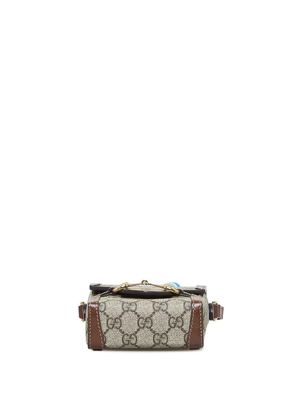 Pre-owned Gucci 2016-2022   Mini Gg Supreme Horsebit 1955 Crossbody Bag In 褐色