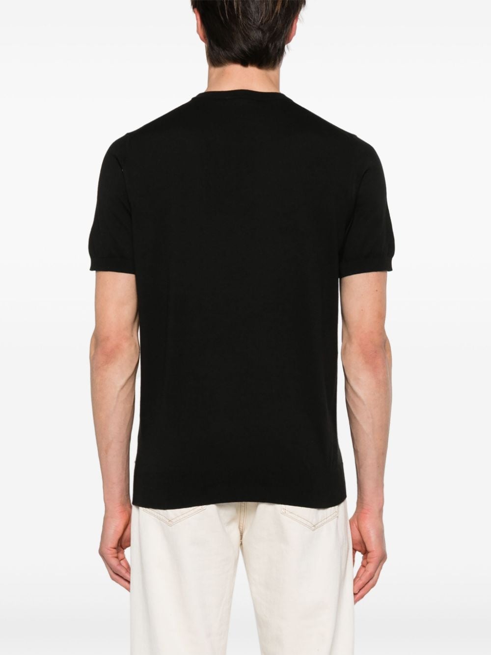 Shop Eraldo Cotton Knitted T-shirt In Black