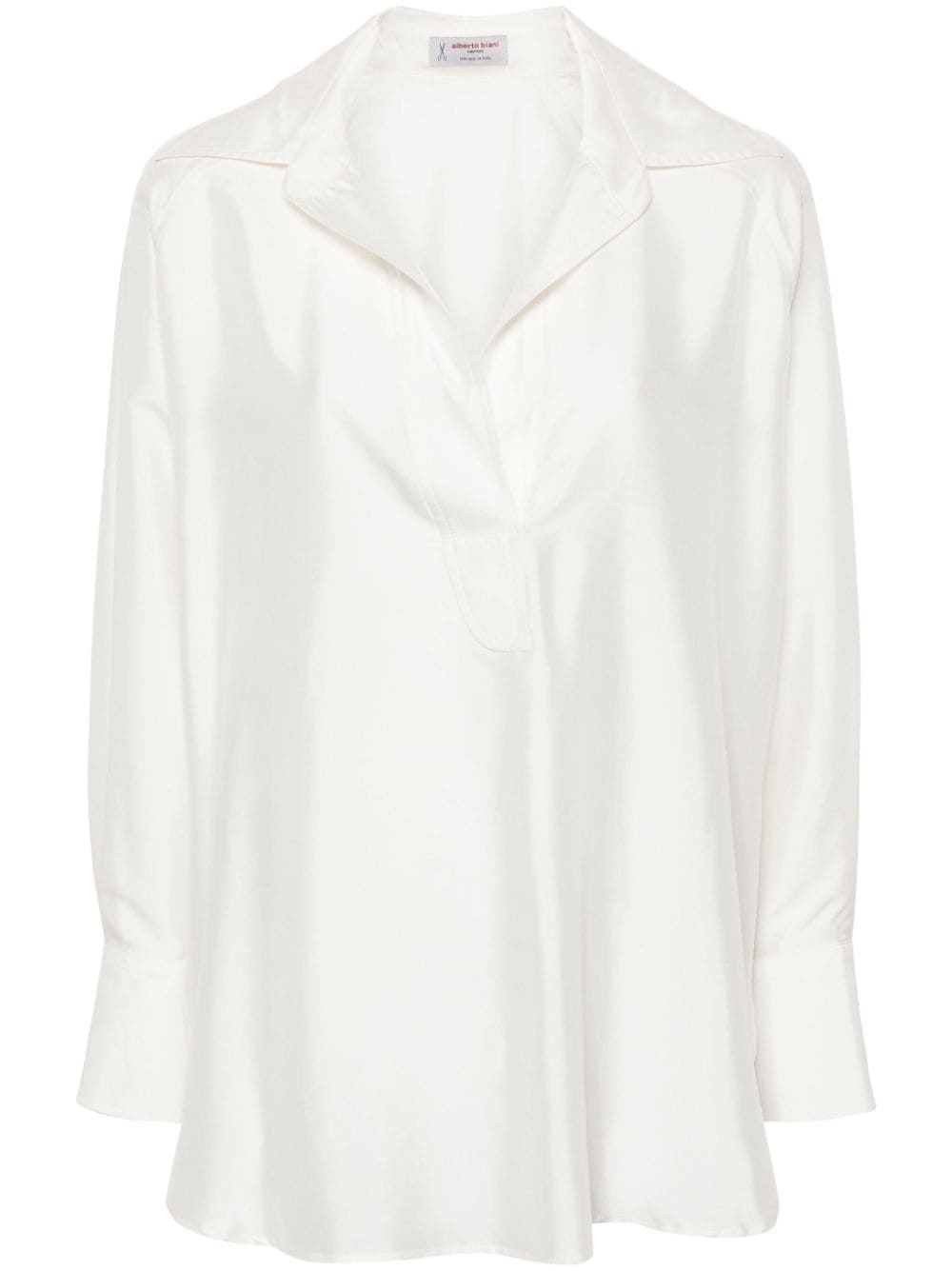 Alberto Biani Long-sleeves Silk Shirt In White