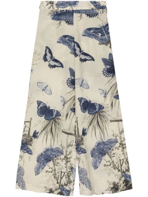 Biyan botanical-print high-waist trousers