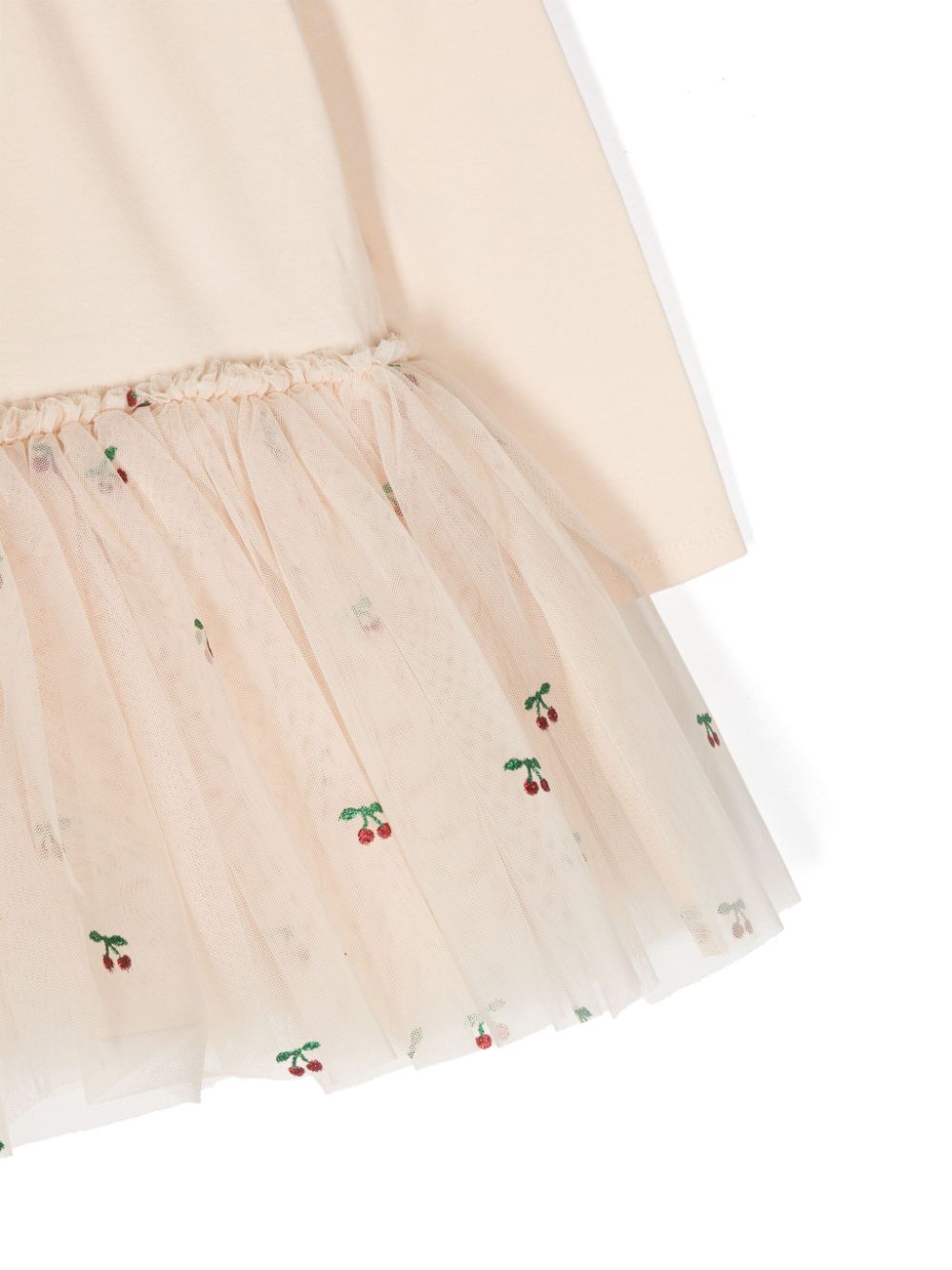 Shop Konges Sløjd Cherry-embroidered Dress In Neutrals