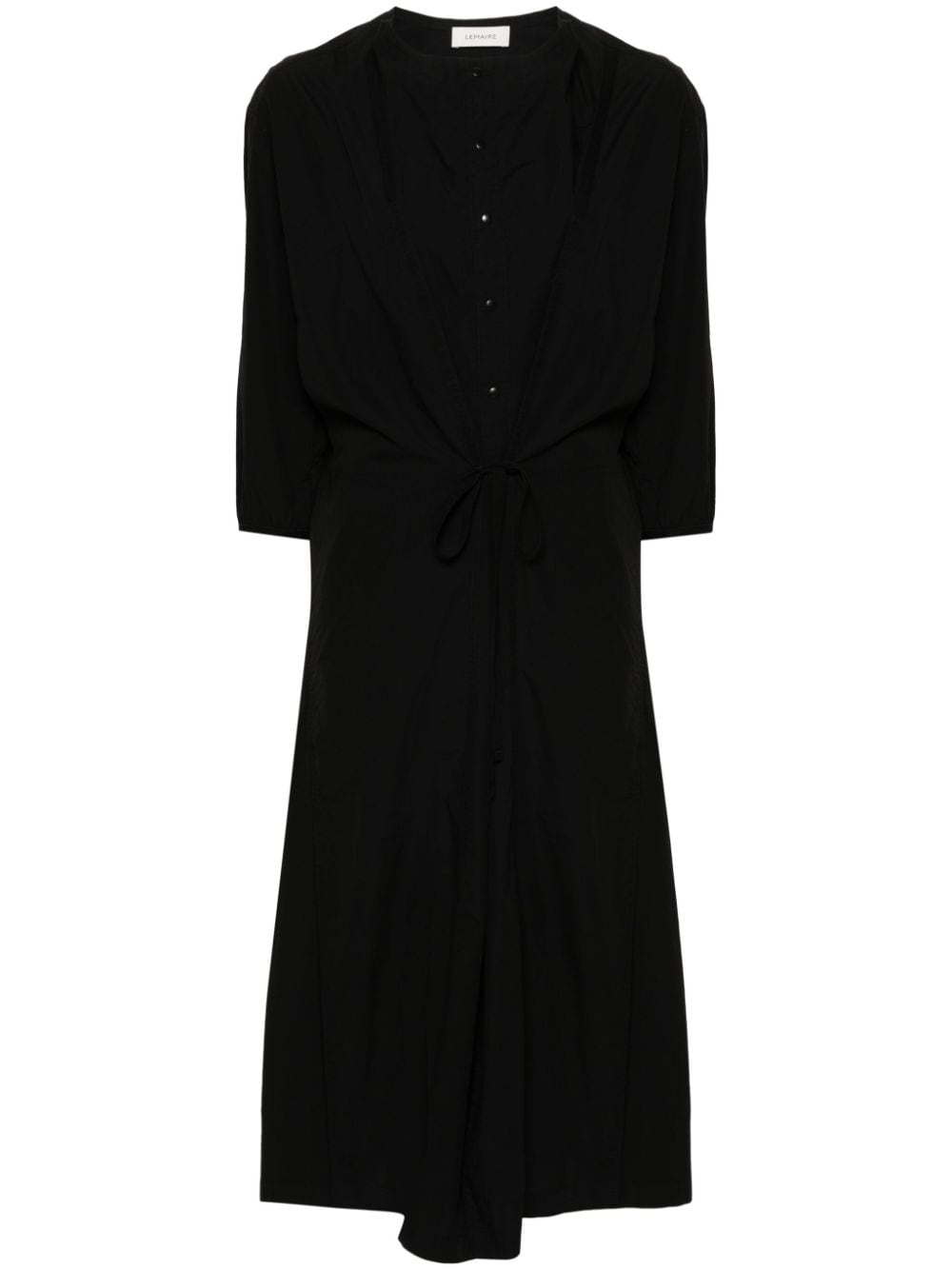 Lemaire Oversized Cotton Shirt Dress In Black