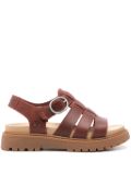 Timberland logo-debossed leather sandals - Red