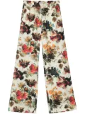Alberto Biani floral silk straight trousers - Green