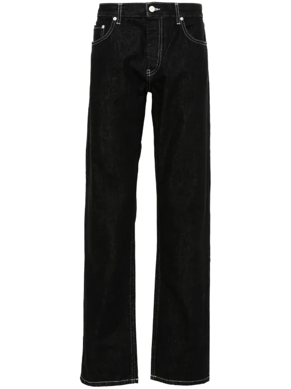 Helmut Lang logo-patch Cotton Jeans | Black | FARFETCH