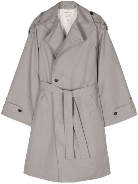 QUIRA cut-out belted trench coat
