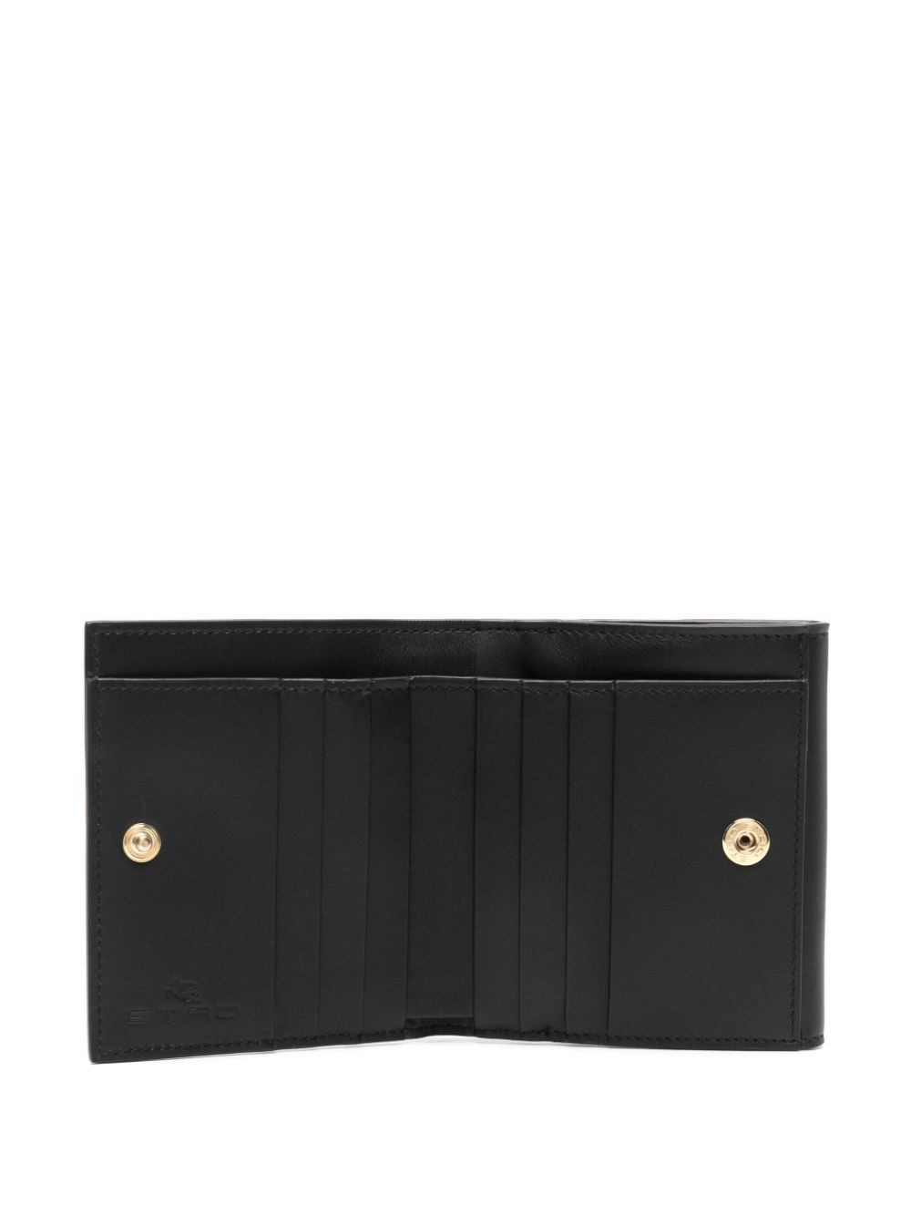 Shop Etro Paisley Textured Leather Wallet In Black