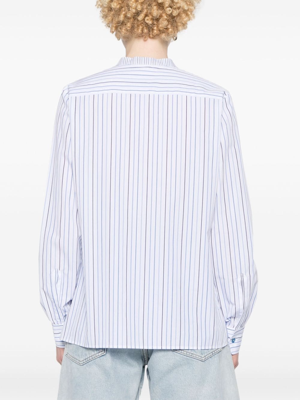 Shop Merci Striped Cotton Shirt In Blue