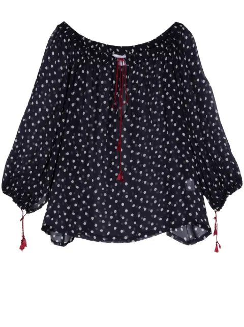 Merci blusa con motivo de lunares y diseño transparente
