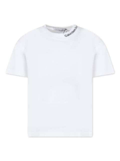 Calvin Klein Kids logo-embroidered T-shirt