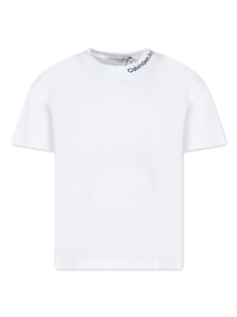 Calvin Klein Kids logo-embroidered T-shirt