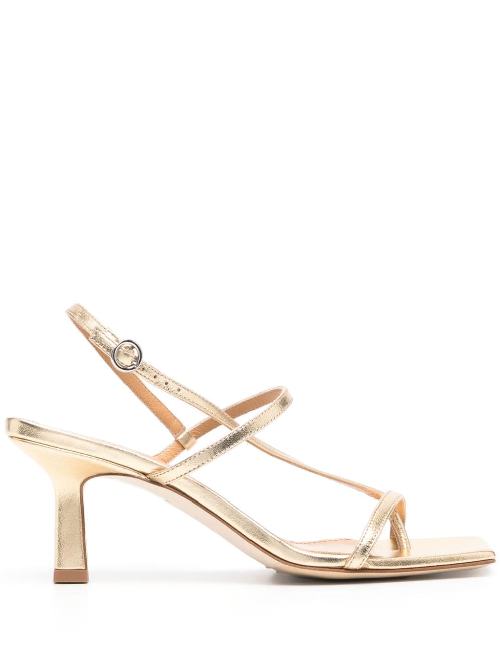 Aeyde Elise 65mm Leather Sandals In Gold