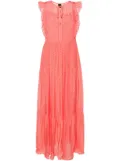 BOSS tiered textured midi dress - Pink