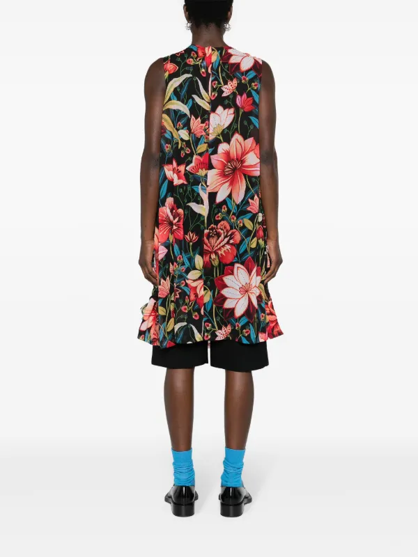 Comme Des Garcons Robe a Appliques Fleurs Rouge FARFETCH MA