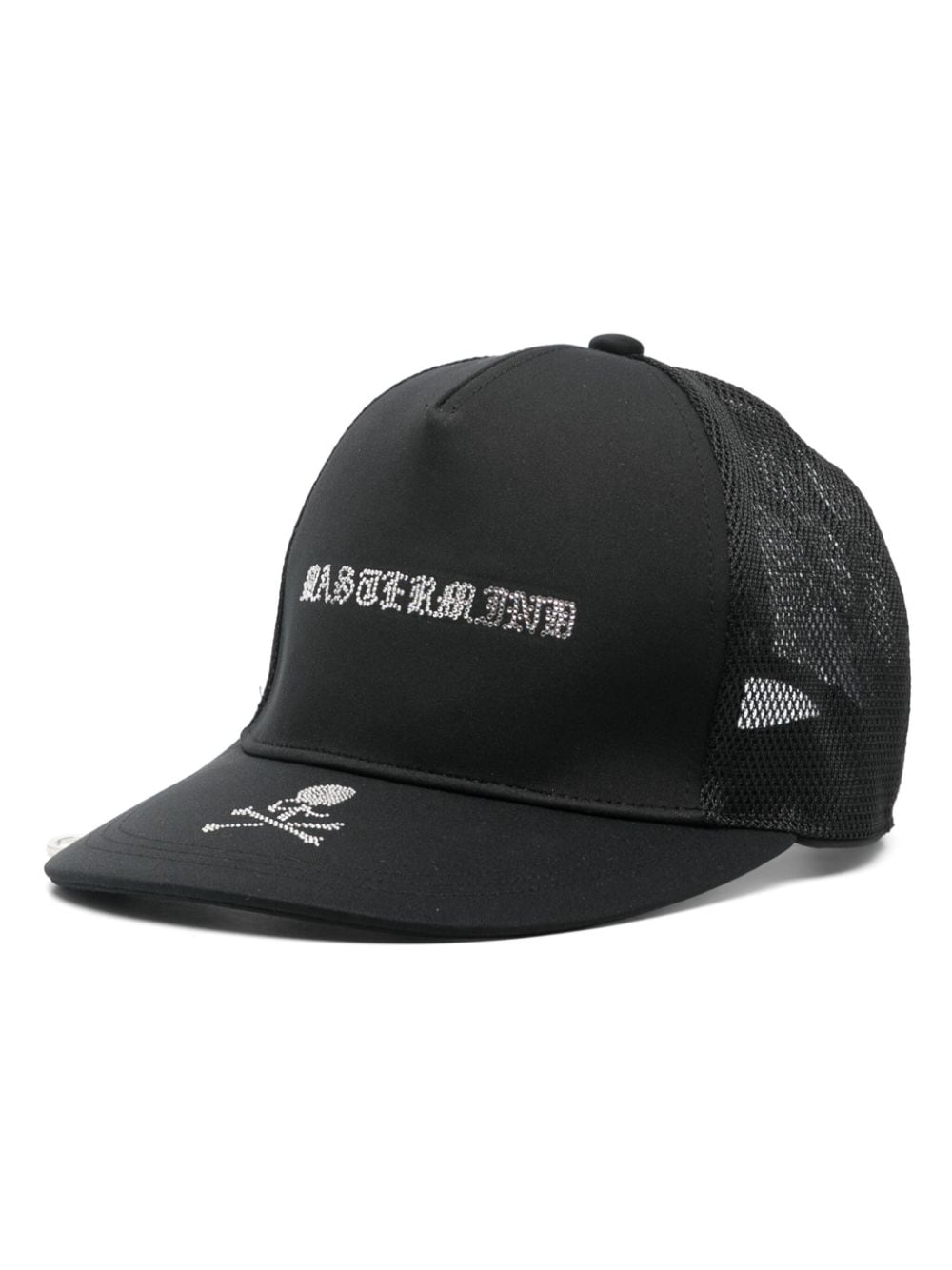 Mastermind Japan Crystal-logo Mesh Cap In Black