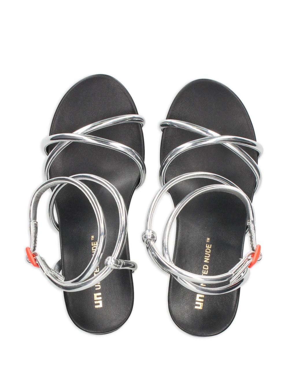Shop United Nude Eamz Lee 100mm Metallic Sandals In Grey