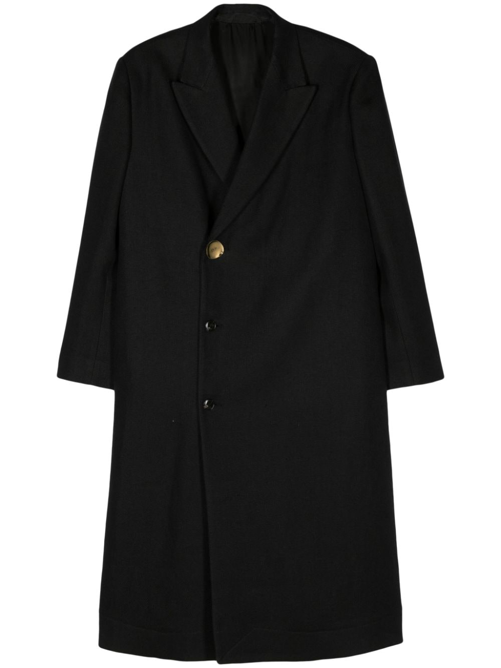 Quira Double-breasted Textured Coat In Black