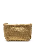 DRAGON DIFFUSION Minsu leather interwoven shoulder bag - Gold