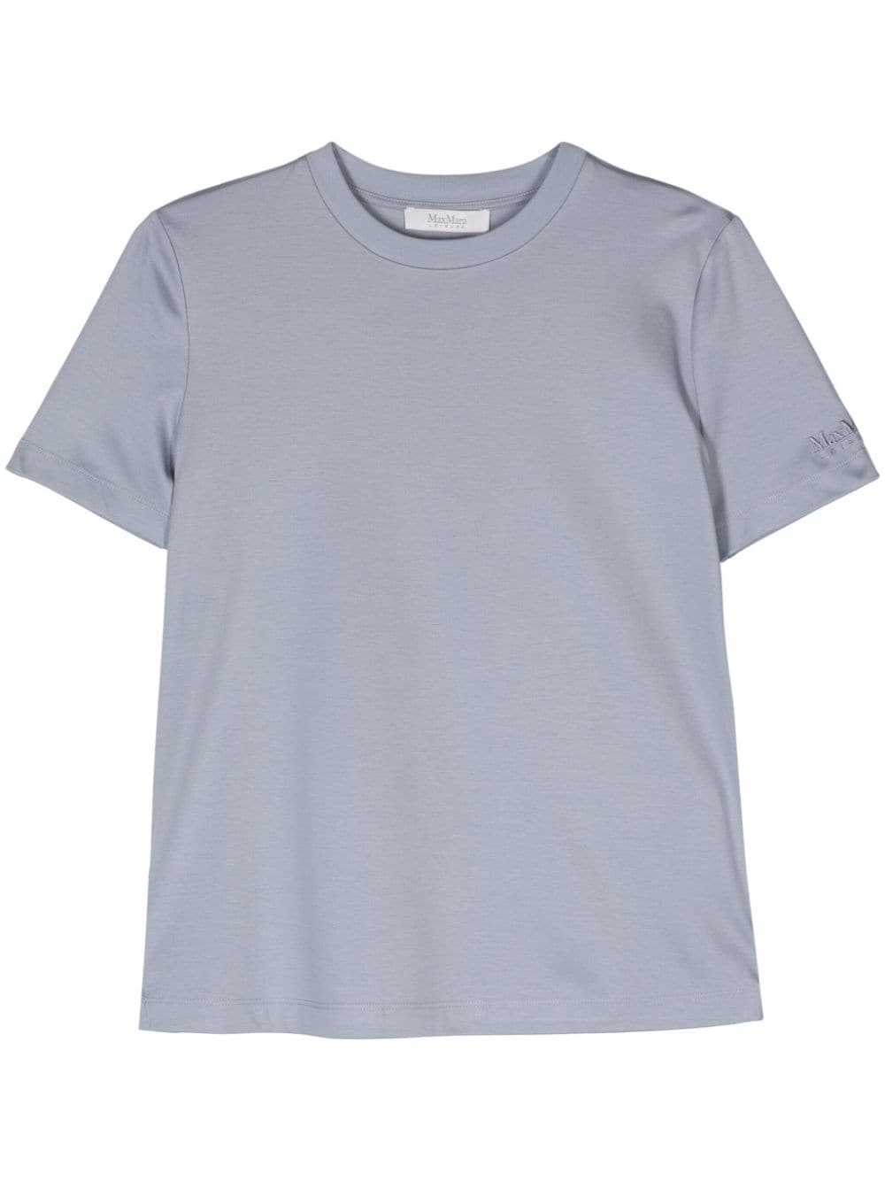 Max Mara Logo-print Crew-neck T-shirt In Blue