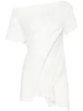 Courrèges boat-neck cotton bodysuit - White