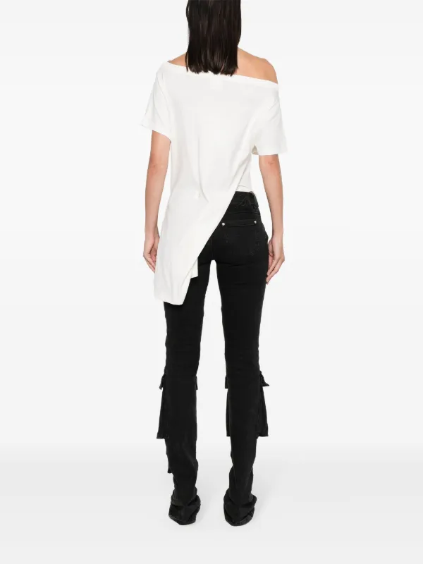 Courrèges boat-neck Cotton Bodysuit | White | FARFETCH