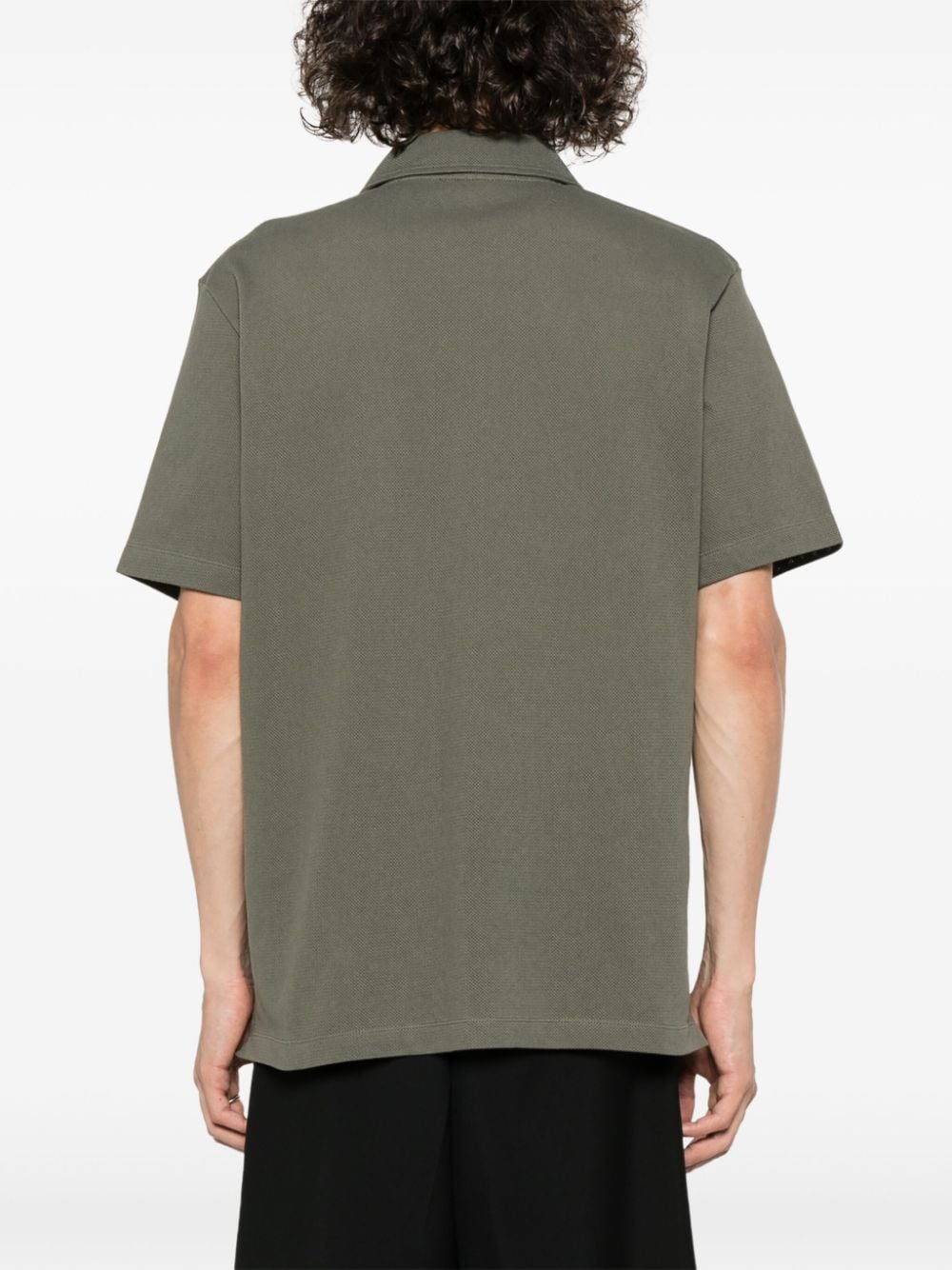 Sunspel cotton piqué-weave shirt Groen