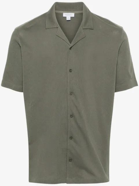 Sunspel cotton piqué-weave shirt