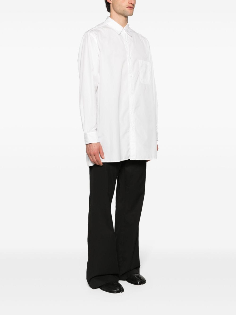 Yohji Yamamoto Overhemd met ketting stiksel Wit