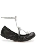 René Caovilla Caterina leather ballerina shoes - Black