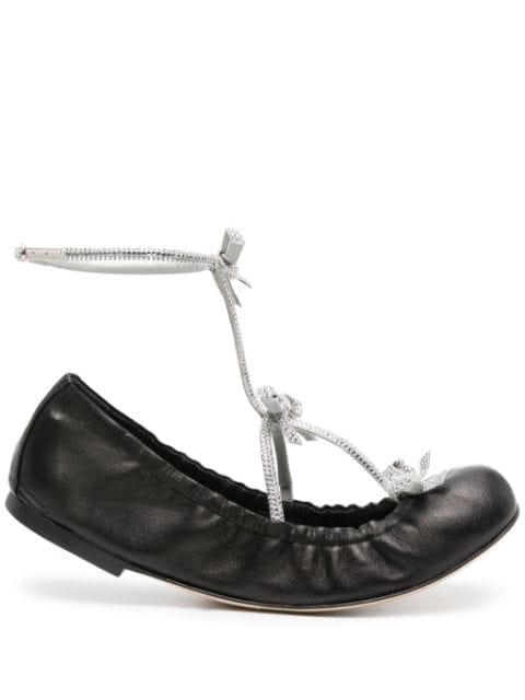 René Caovilla Caterina leather ballerina shoes