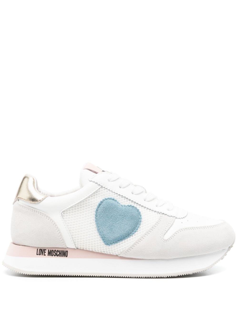Moschino Logo-patch Panelled Trainers In White