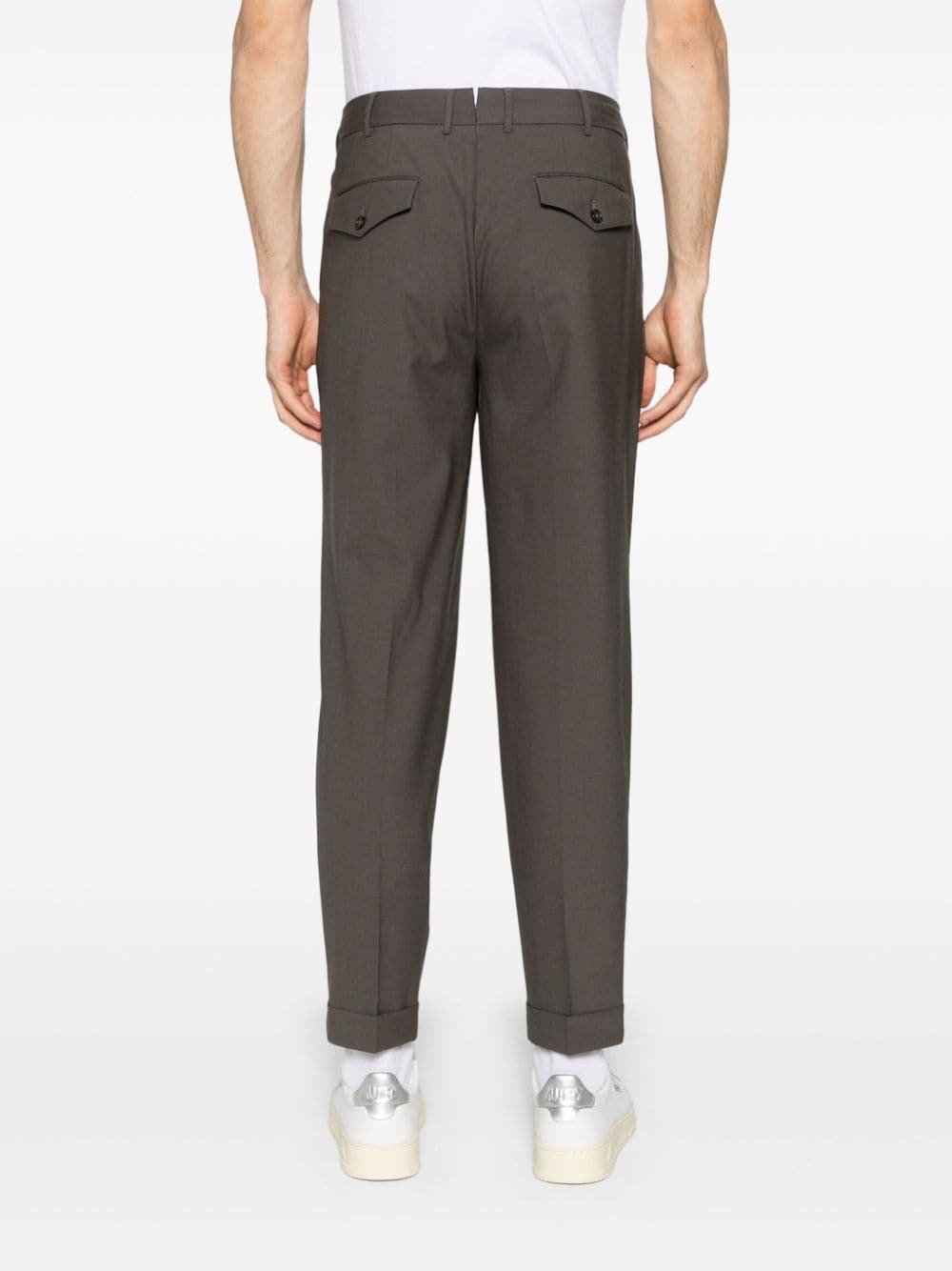Shop Pt Torino Mid-rise Tailored Trousers In Grey