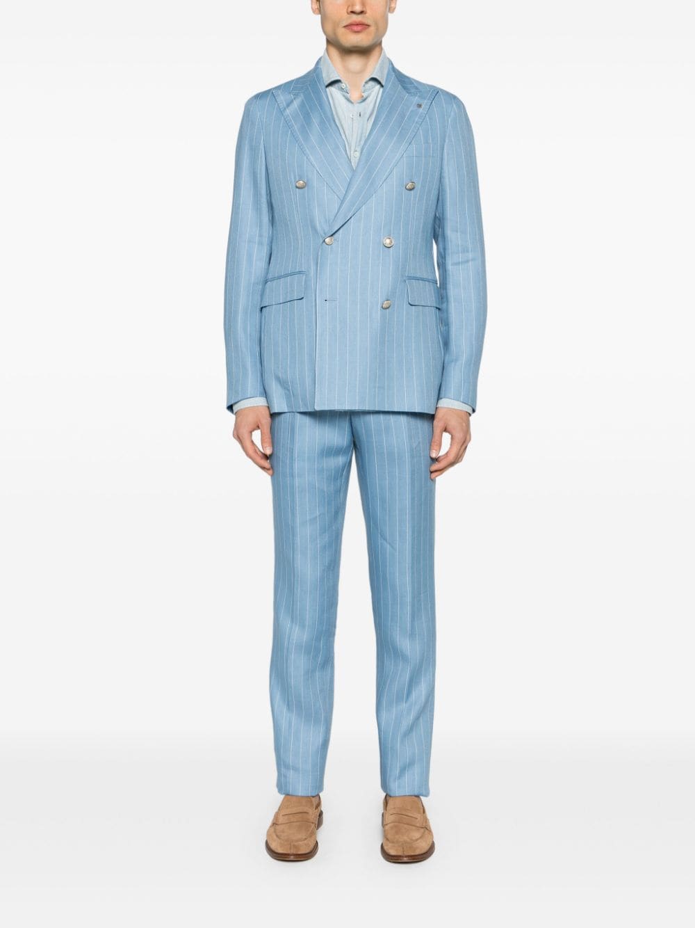 Tagliatore pinstriped double-breasted suit Blauw