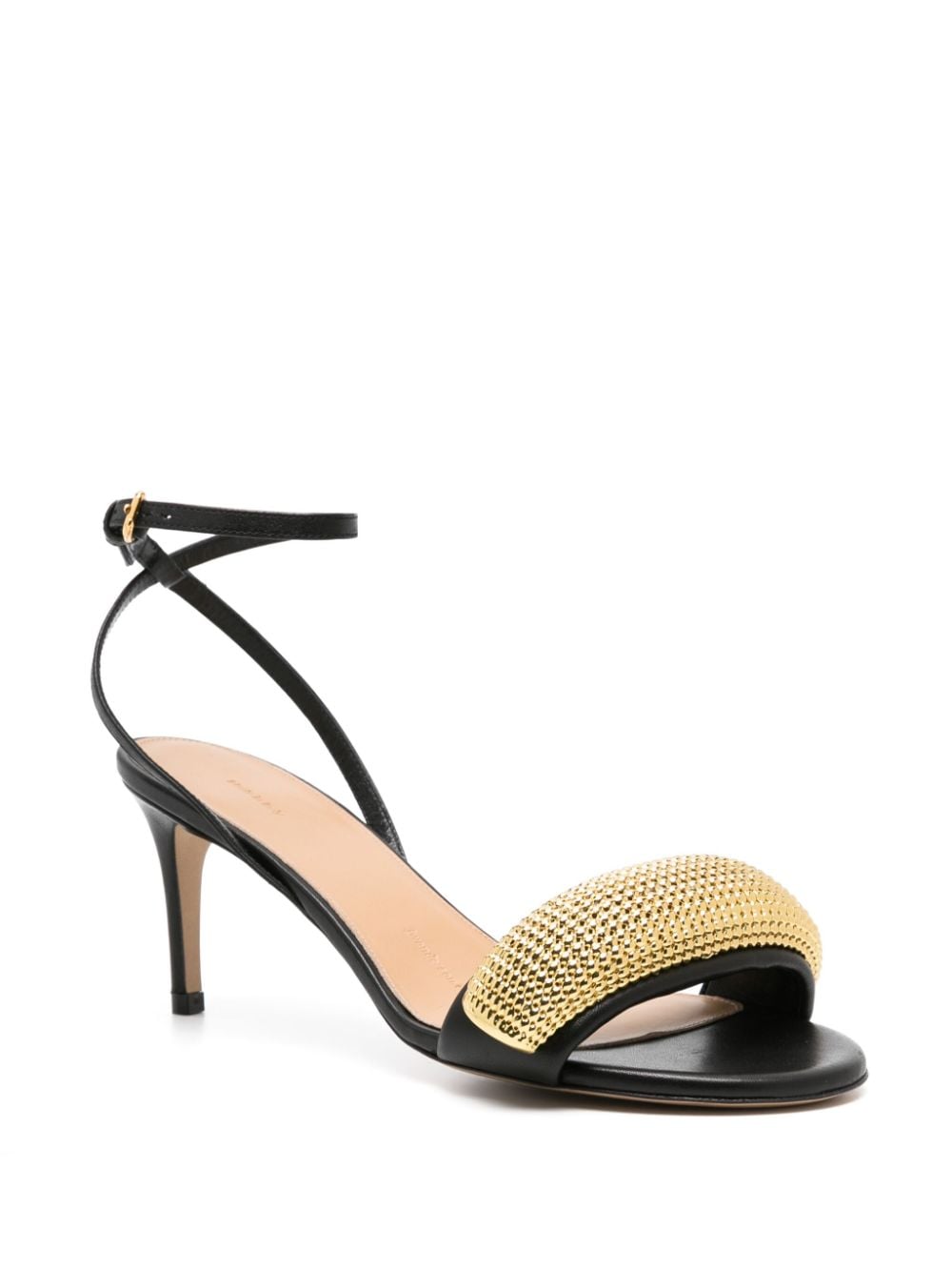 Shop Jw Anderson Poppy 70mm Leather Sandals In Gold
