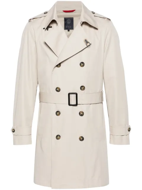 Fay double-breasted belted trench coat