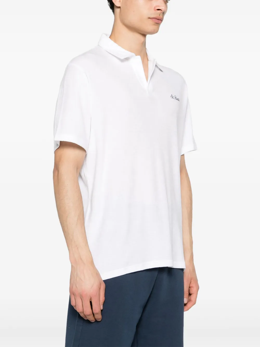 Mc2 Saint Barth Jeremy Terry-cloth Polo Shirt In White