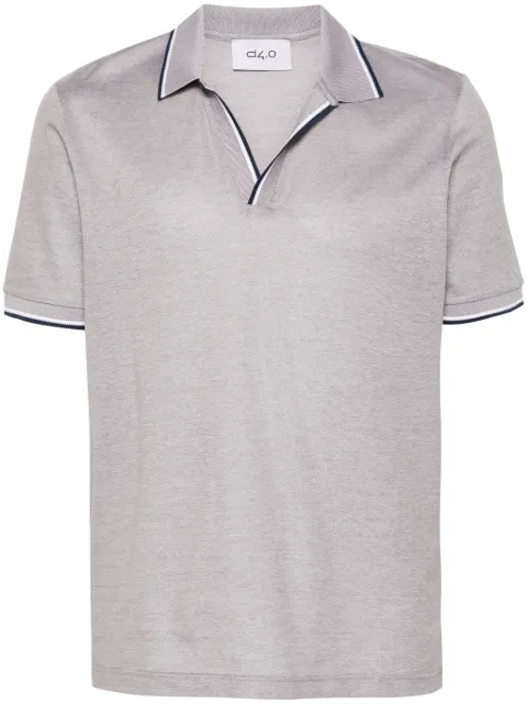 D4.0 striped-edge cotton polo shirt 