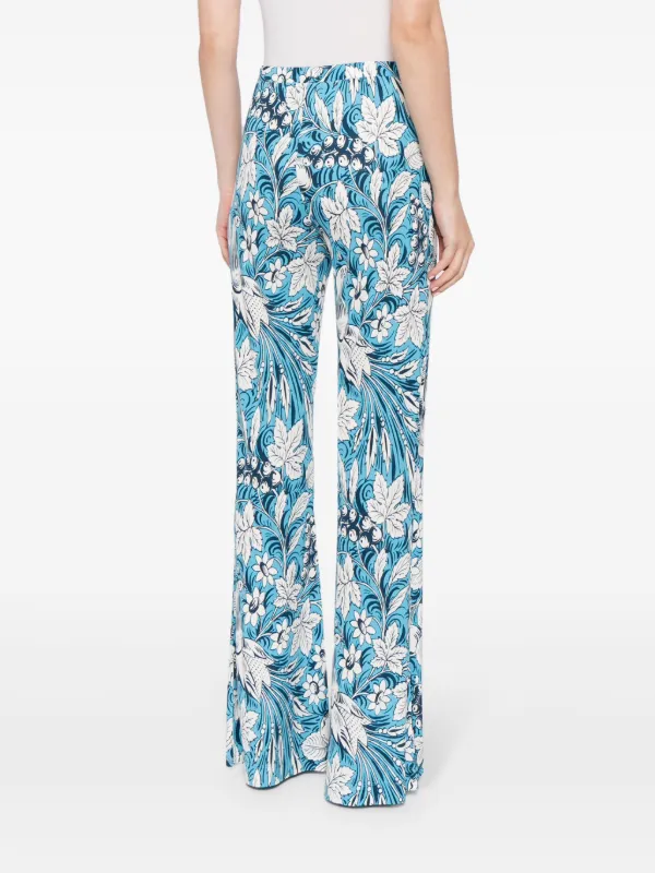 【Diane von Furstenberg】 Brooklynプリントジャージフレアパン Brooklyn printed flared pants in green - Diane Von