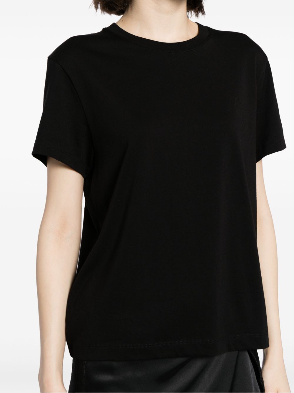 Shop Vince Crew-neck Cotton T-shirt In Black