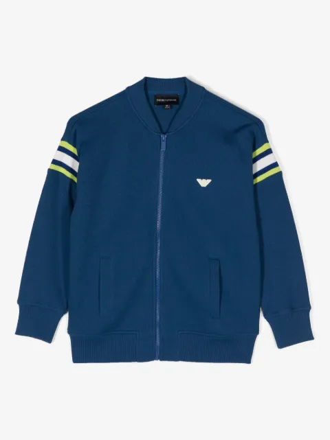 Emporio Armani Kids logo-appliqué cotton jacket