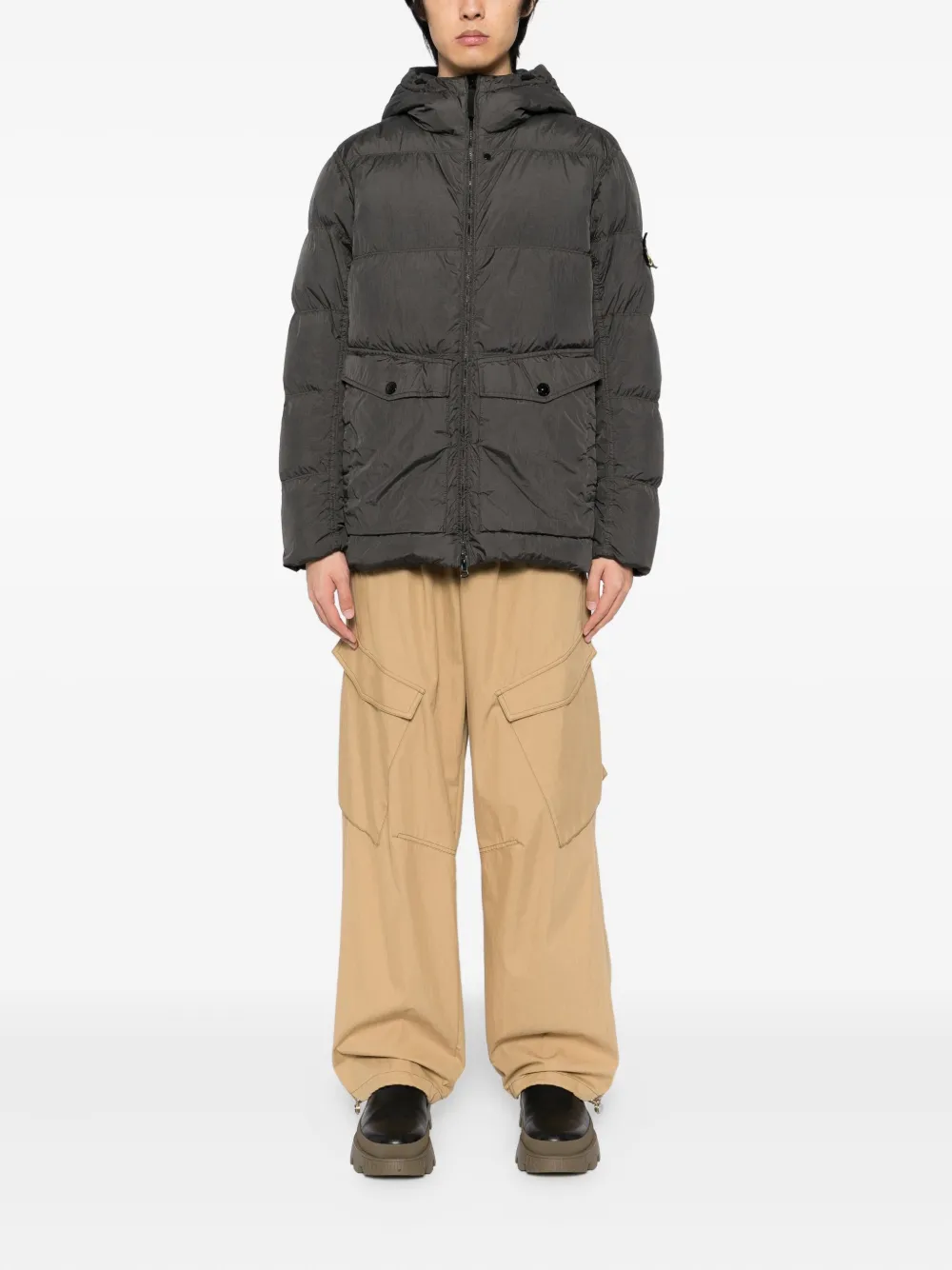 Yves Salomon logo-patch hooded puffer jacket | Down Jackets | Image 2