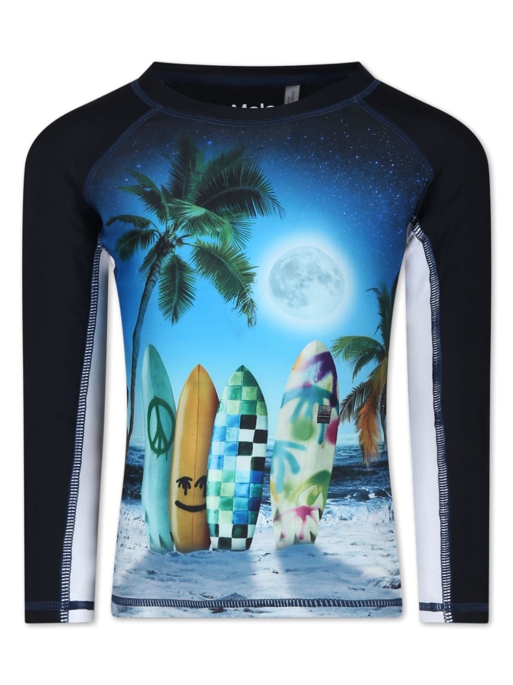 Shop Molo Neptune Graphic-print Swim T-shirt In Black
