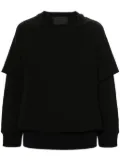 Neil Barrett layered jersey sweatshirt - Black