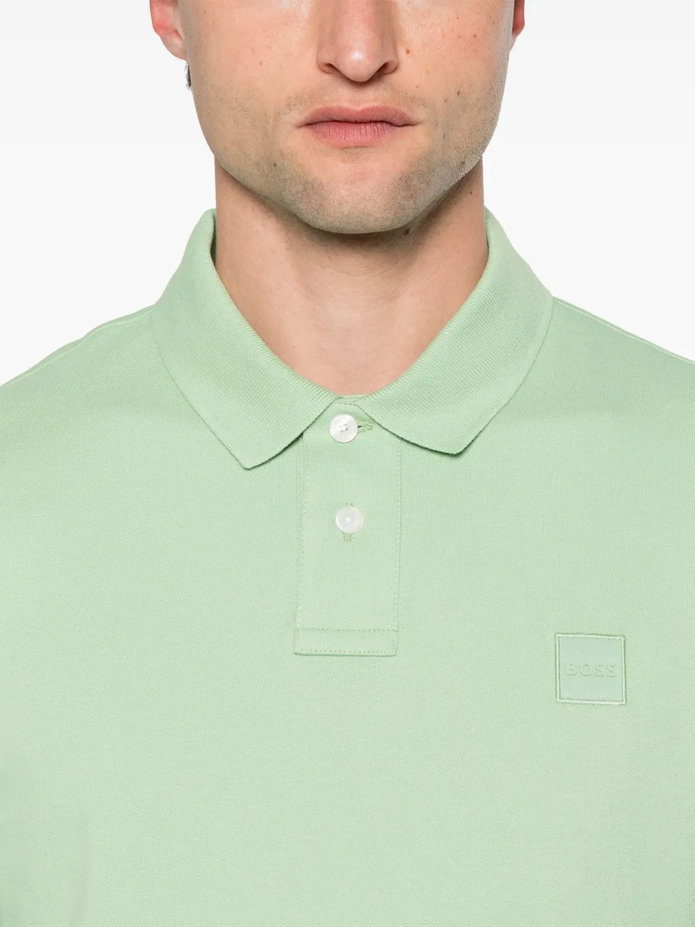 Shop Hugo Boss Appliqué-logo Polo Shirt In Green